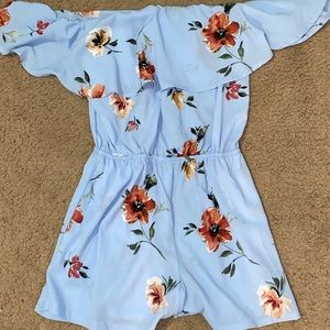Blue Floral Romper